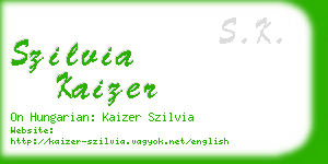 szilvia kaizer business card